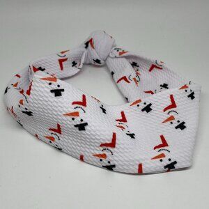 Handmade Snowman Fabric Headband-Knotted Snowman Hair Band-New!
